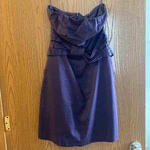 Strapless purple dress